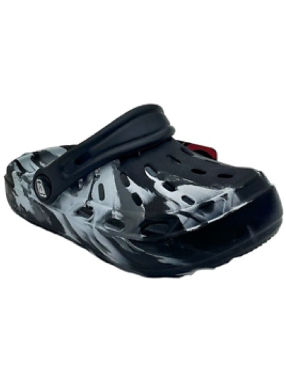 Skechers Kids Black & White Water Clog with Gray Camouflage Pattern